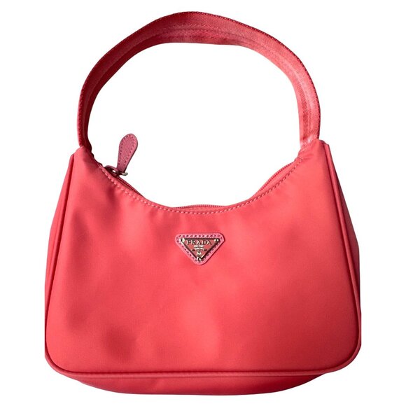 Pink Nylon Mini Shoulder Bag With Zip Closure